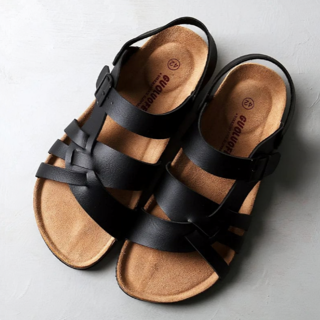 Ottilie | Klassieke Leren Sandalen met Orthopedisch Comfort
