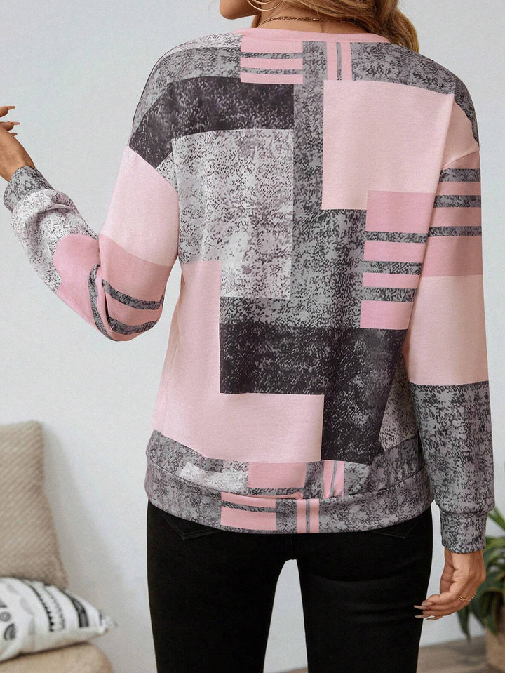Thekla | Trui met grafische print en ritssluiting