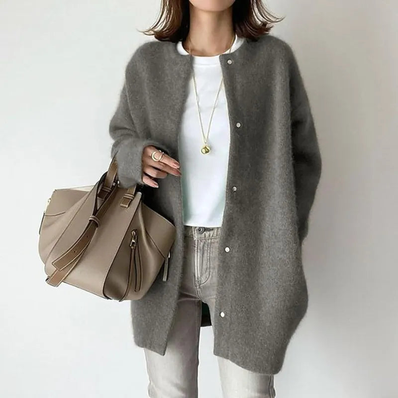 Cilla | Lange cardigan van zachte wol