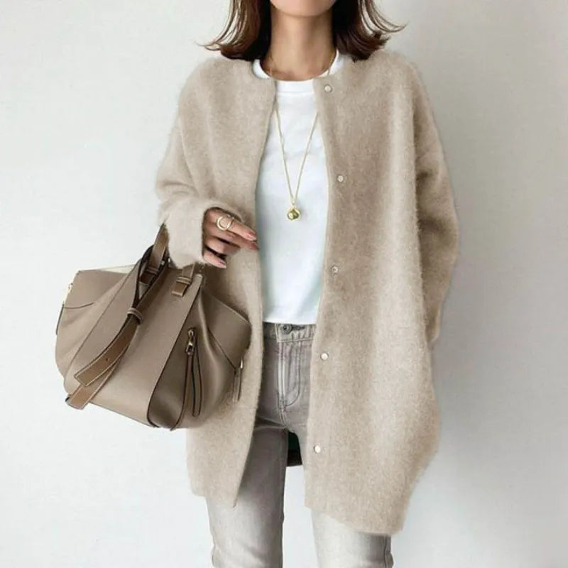 Cilla | Lange cardigan van zachte wol