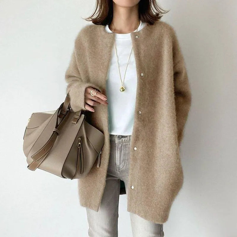 Cilla | Lange cardigan van zachte wol