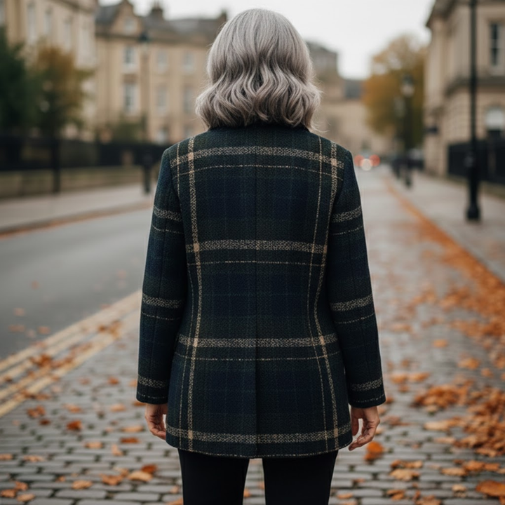 Elna | Klassieke Geruite Wollen Jas