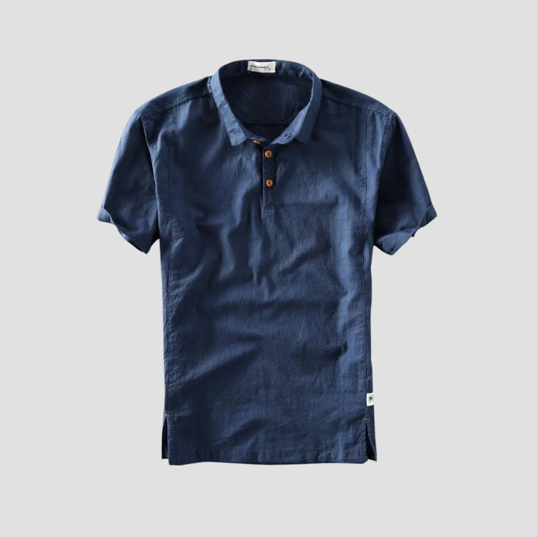 Arjen | Linnen kraagshirt met ontspannen look