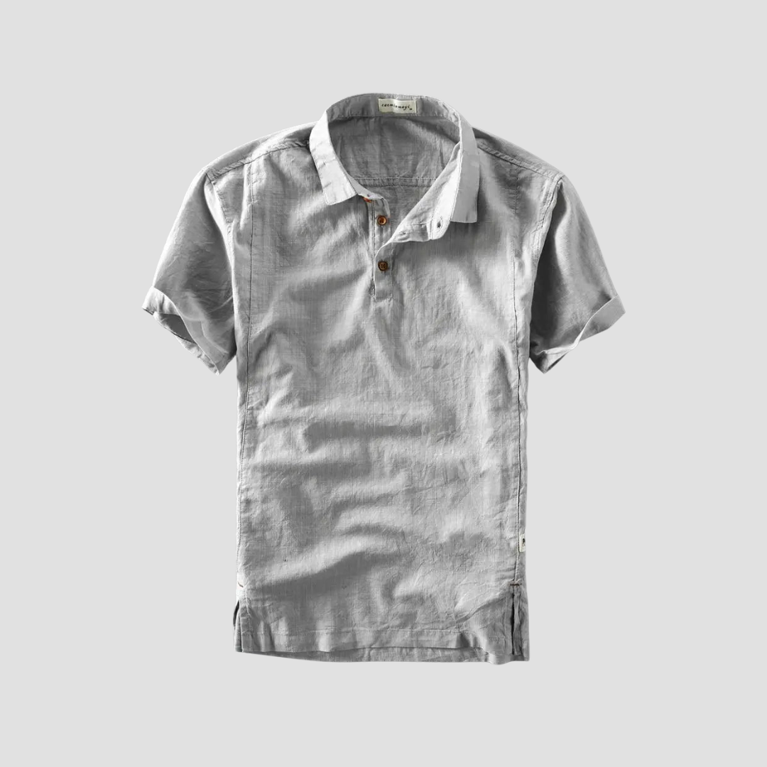 Arjen | Linnen kraagshirt met ontspannen look