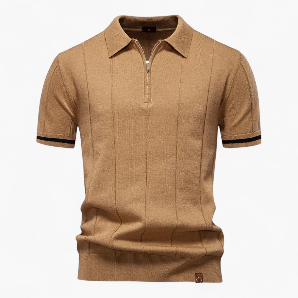Kees | Fijngebreide polo met moderne ritskraag