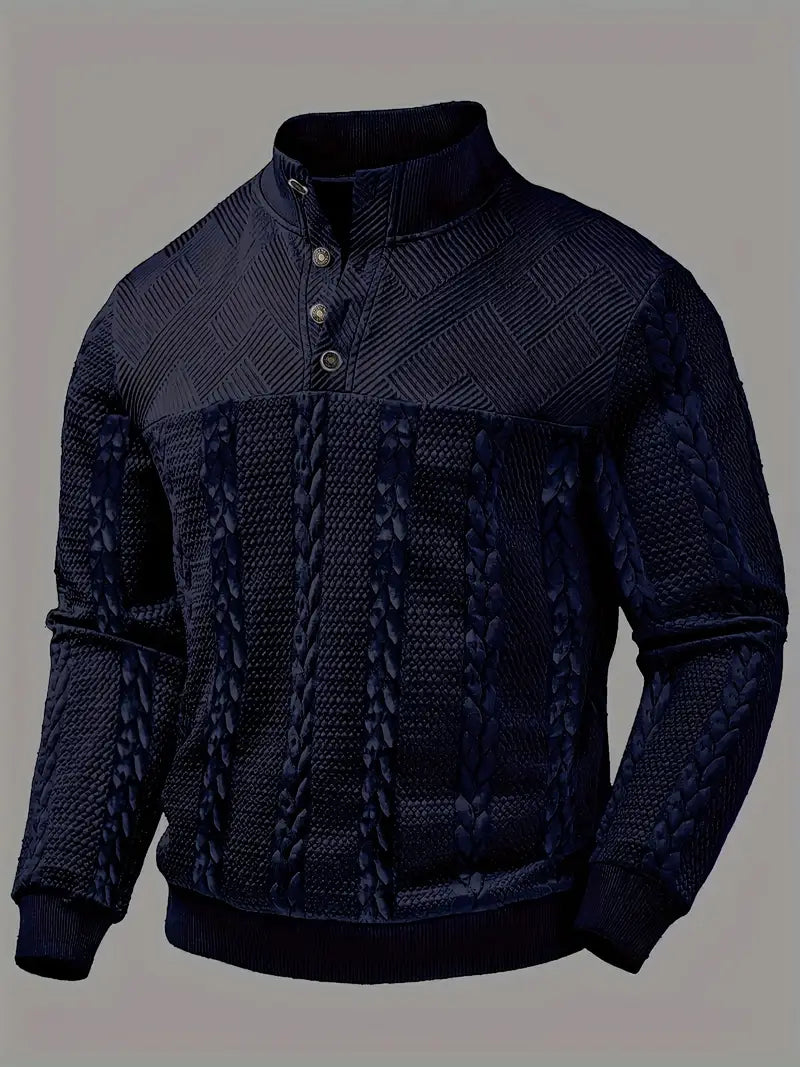 Heere | Lange Mouw Henley Trui Met Strepen