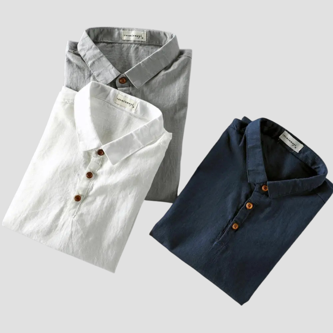 Arjen | Linnen kraagshirt met ontspannen look