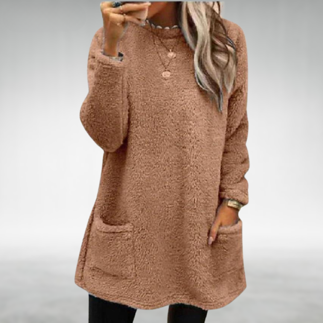 Christel | Fleece trui met zakken