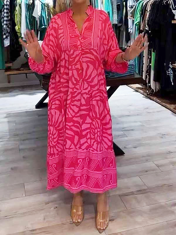 Mila | V-hals jurk met print