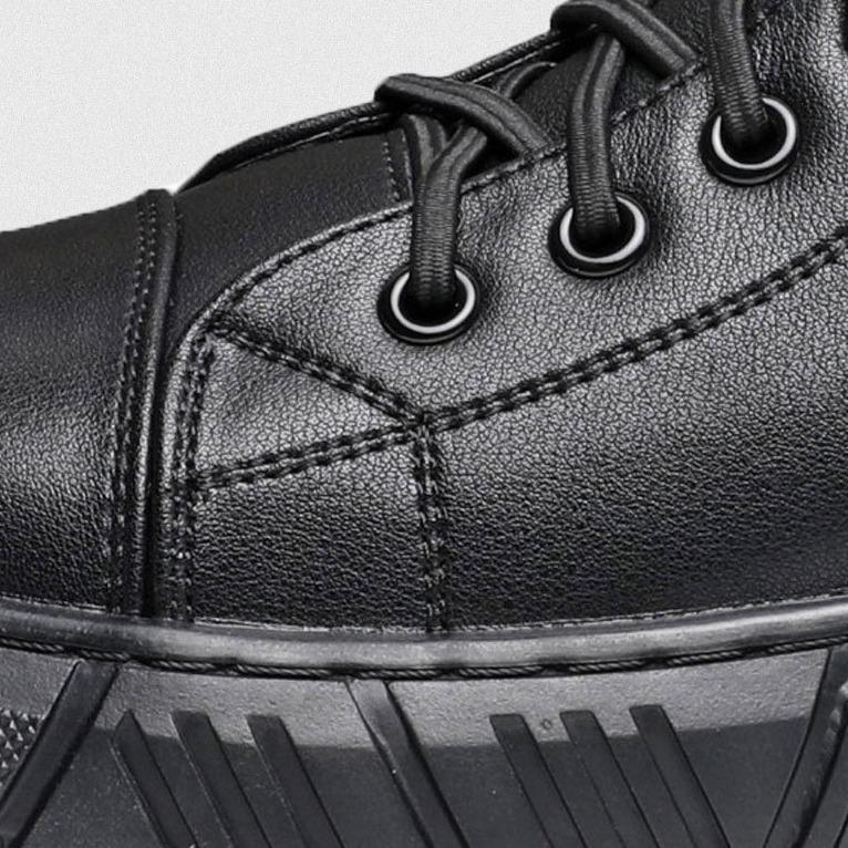 Jasper | Leren hoge sneakers met strakke lijnen