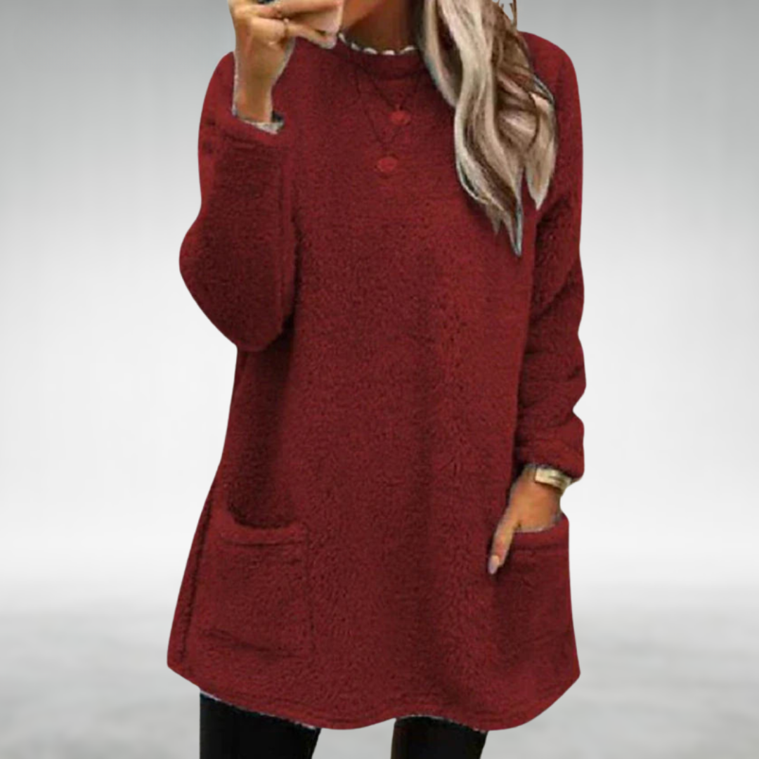 Christel | Fleece trui met zakken