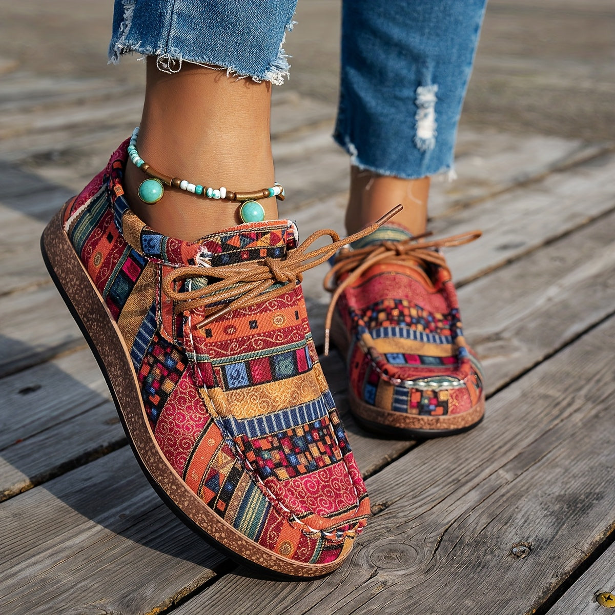 Greetje | Kleurrijke Retro Damesschoenen