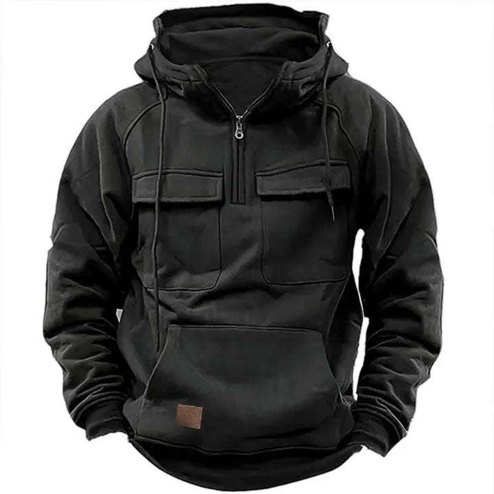 Ulrich | Hoodie met rits en borstzakken