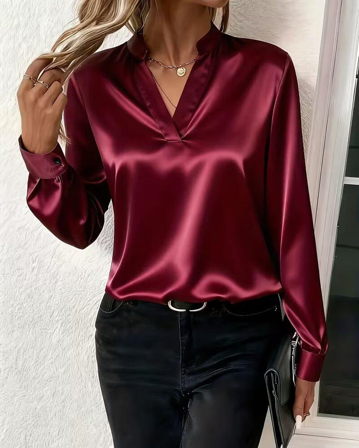 Jolanda | Elegante V-hals Lange Mouwen Top