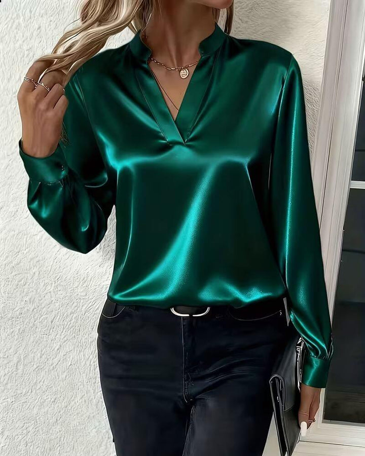 Jolanda | Elegante V-hals Lange Mouwen Top