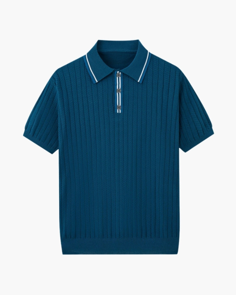 Augustijn | Polo met Herringbone-structuur