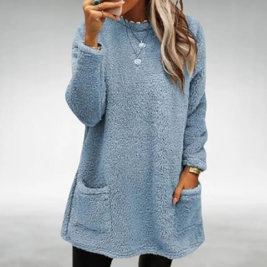 Christel | Fleece trui met zakken