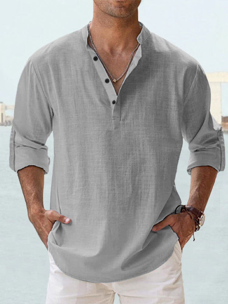 Thomas | Blouse met open kraag en zomerse flair