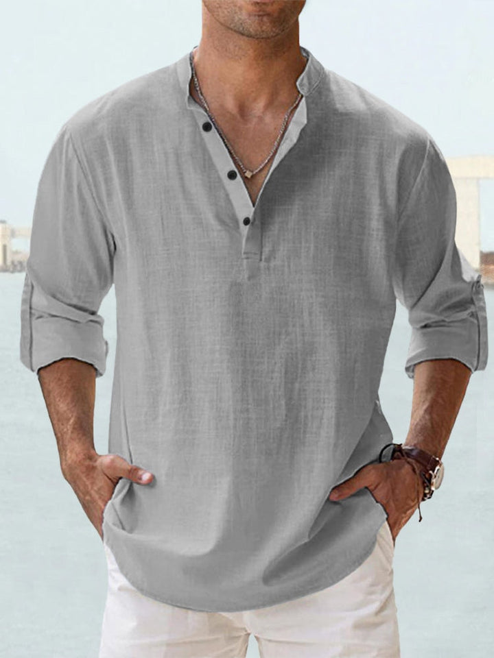 Thomas | Blouse met open kraag en zomerse flair