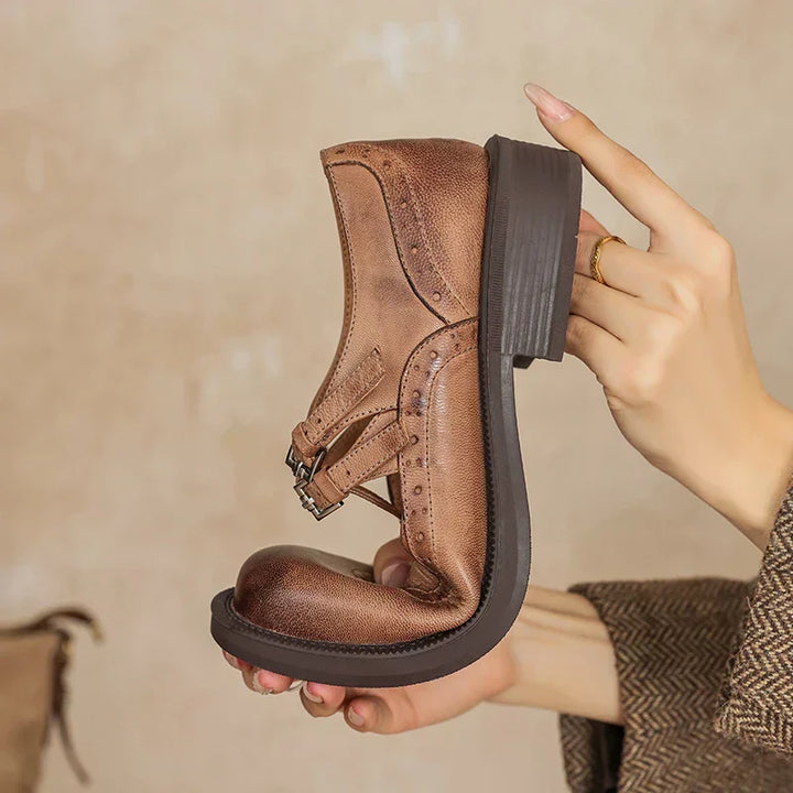 Leona | Klassieke Leren Mary Jane Schoenen