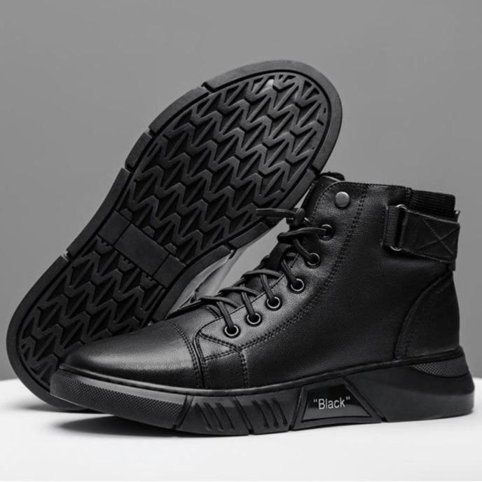 Jasper | Leren hoge sneakers met strakke lijnen